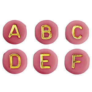 Letterkralen van acryl mix Pink-gold