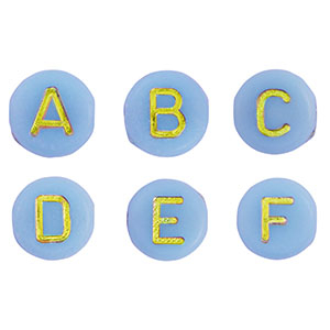 Letterkralen van acryl mix Light blue-gold