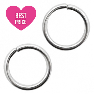 Roestvrij stalen (RVS) Stainless steel onderdelen buigringen 6mm Antiek zilver