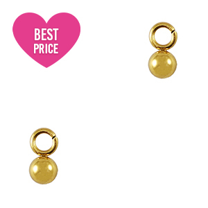 Roestvrij stalen (RVS) Stainless steel bedels bal 3mm Gold