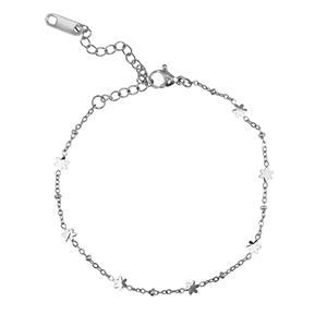 Roestvrij stalen (RVS) Stainless steel armbanden bloem Silver