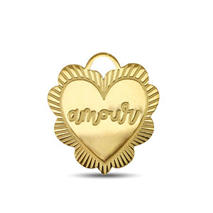 Roestvrij stalen (RVS) Stainless steel bedels ''amour'' Gold