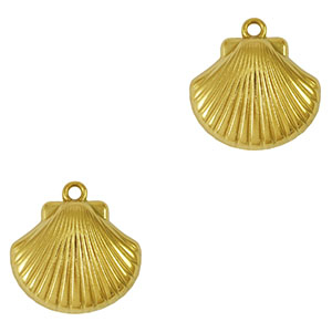 Roestvrij stalen (RVS) Stainless steel bedel schelp Gold