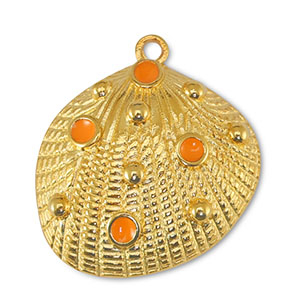 Bedels DQ metaal schelp Orange-Goud (nikkelvrij)