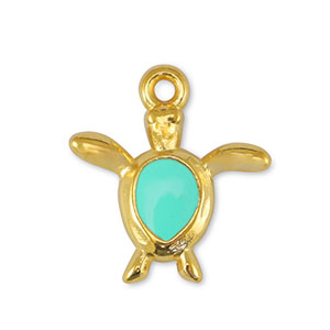 Bedels DQ metaal schildpad Veraman Blue-Goud (nikkelvrij)