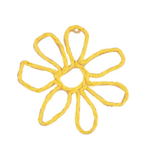 Raffia hanger bloem 55mm Yellow