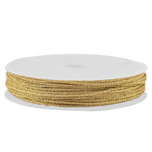 Macram&eacute; draad gevlochten 1mm Dark gold metallic