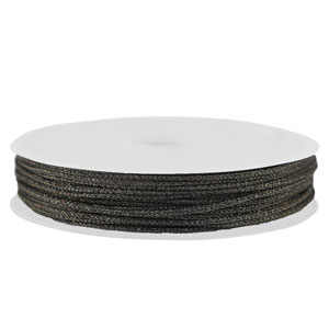 Macram&eacute; draad gevlochten 0,8mm Black metallic