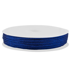 Macram&eacute; draad gevlochten 0,8mm Blue metallic
