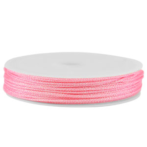 Macram&eacute; draad gevlochten 0,8mm Pink metallic