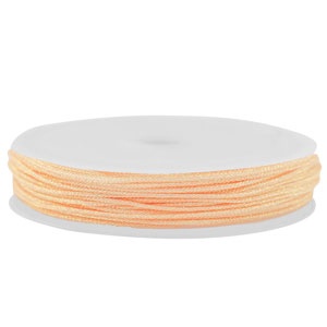 Macram&eacute; draad gevlochten 0,8mm Peach metallic
