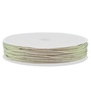 Macram&eacute; draad gevlochten 0,8mm Silver-pink metallic