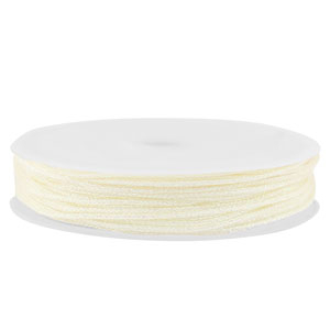 Macram&eacute; draad gevlochten 0,8mm Off white metallic