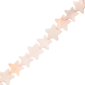 Schelp kralen ster Light pink