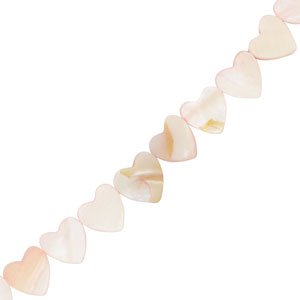 Schelp kralen hart Light pink