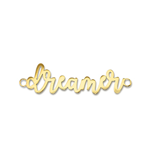 Roestvrij stalen (RVS) Stainless steel bedels tussenstuk ''dreamer'' Gold