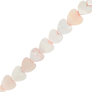 Schelp kralen hart Light pink