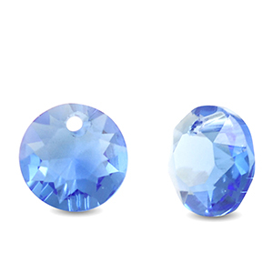 Hangers van Crystal glas rond Sapphire blue