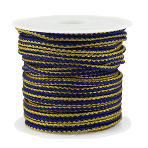 Trendy koord gevlochten 2.3mm Dark blue-gold