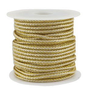 Trendy koord gevlochten 2.3mm Off white-gold