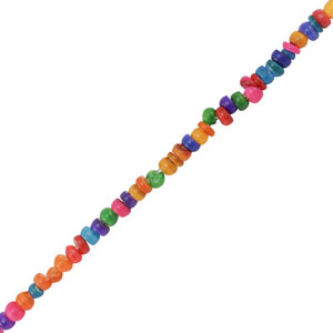 Schelp kralen disc Multicolor