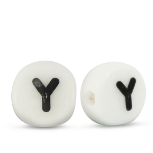 Letterkralen van keramiek Y White-black