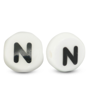 Letterkralen van keramiek N White-black