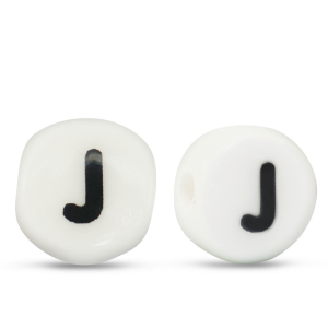 Letterkralen van keramiek J White-black
