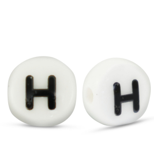 Letterkralen van keramiek H White-black