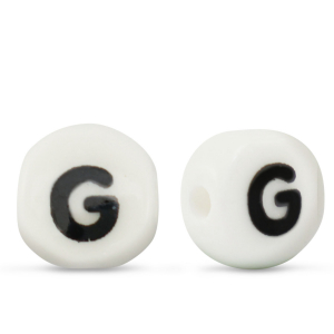 Letterkralen van keramiek G White-black