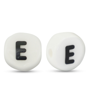 Letterkralen van keramiek E White-black