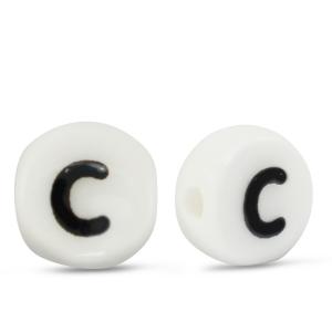 Letterkralen van keramiek C White-black