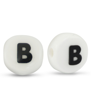 Letterkralen van keramiek B White-black