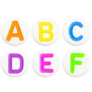Letterkralen van acryl mix White-multicolour