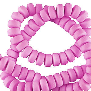 Polymeer kralen rondellen 7mm Pink
