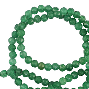 Natuursteen kralen 3mm facet geslepen Dark green