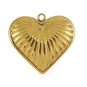 Roestvrij stalen (RVS) Stainless steel bedels hart Gold