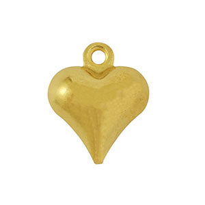 Roestvrij stalen (RVS) Stainless steel bedels hart Gold
