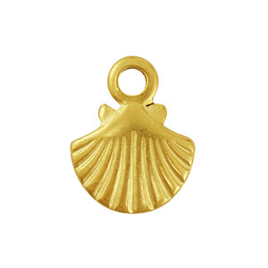 Roestvrij stalen (RVS) Stainless steel bedels schelp Gold