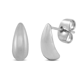 Roestvrij stalen (RVS) Stainless steel oorbellen / oorstekers druppel Silver