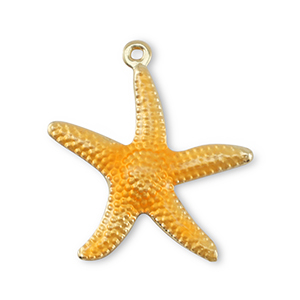 Brass TQ metaal bedels zeester Gold-orange