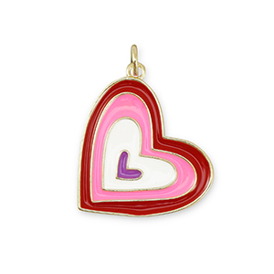 Brass TQ metaal bedels hart Gold-multicolor