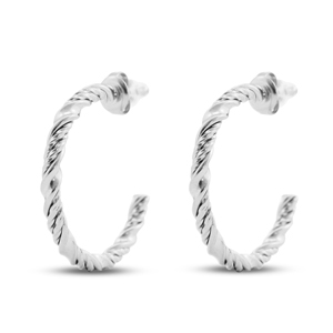 Roestvrij stalen (RVS) Stainless steel oorbellen / oorstekers creolen Silver