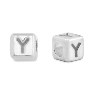 Letterkralen DQ metaal Y Antiek zilver (nikkelvrij)