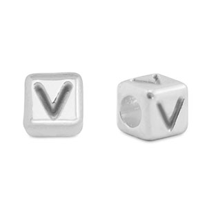Letterkralen DQ metaal V Antiek zilver (nikkelvrij)