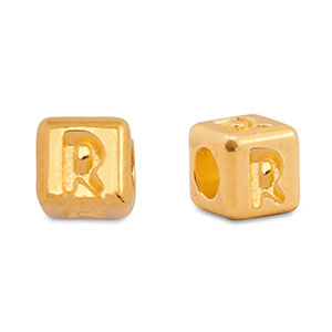 Letterkralen DQ metaal R Goud (nikkelvrij)