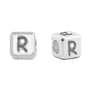 Letterkralen DQ metaal R Antiek zilver (nikkelvrij)