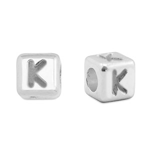 Letterkralen DQ metaal K Antiek zilver (nikkelvrij)