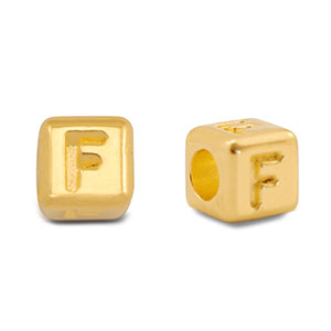 Letterkralen DQ metaal F Goud (nikkelvrij)