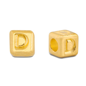 Letterkralen DQ metaal D Goud (nikkelvrij)